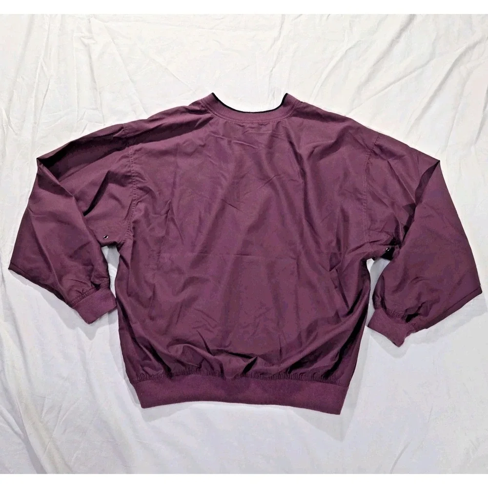 VTG LA Loving Men's Pullover Windbreaker Jacket Purple V-neck Embroidered Sz M